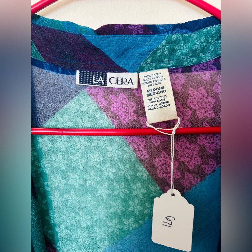 ❌SOLD❌671- La Cera printed vintage coverup/Kimono - Picture 5 of 6